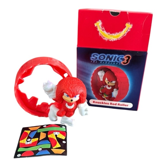 2024 McDonalds Happy Meal Toys Sonic 3 Knuckles Red Roller #5 - Picture 1 of 4
